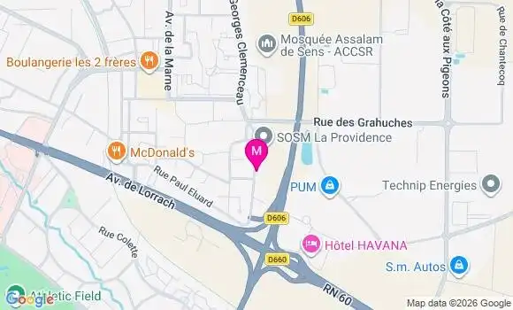 Localisation Centre de Santé Sosm la Providence
