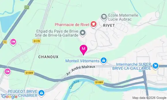 Localisation Ehpad du Pays de Brive