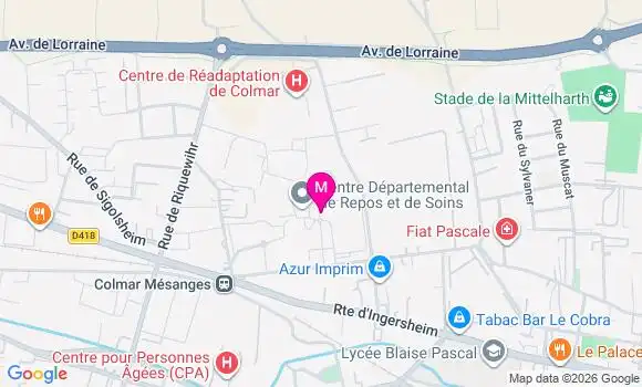 Localisation Ehpad du Cdrs Colmar