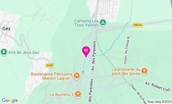 Localisation Ehpad Les Balcons du Hautacam Vieuzac