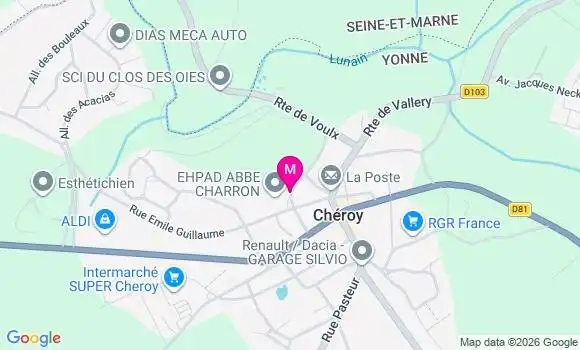 Localisation Ehpad Abbe Charron Cheroy