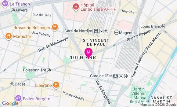 Localisation Centre de Santé Dentaire Paris Gare du Nord