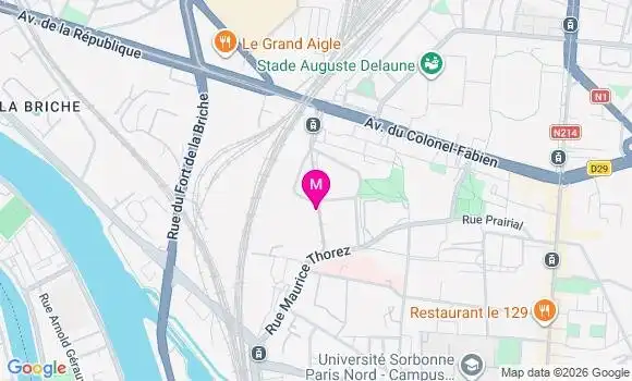 Localisation Centre de Santé Dentaire de la Plaine Saint Denis