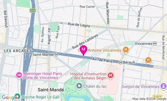 Localisation Centre de Santé Dentaire de Vincennes