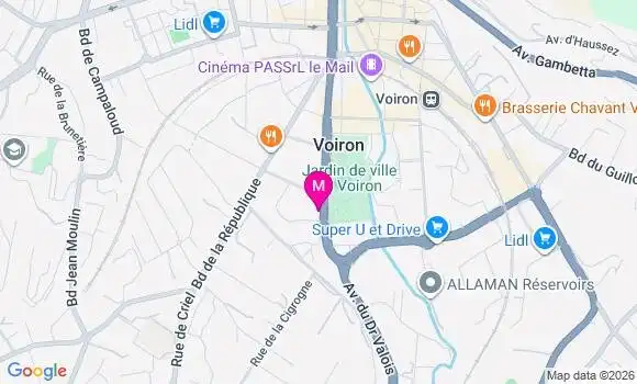 Localisation Centre de Santé Oxance Voiron