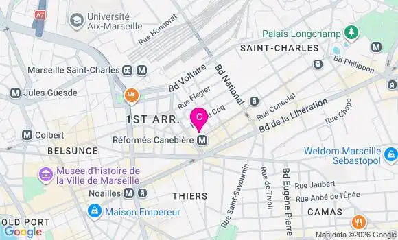 Localisation Centre de Santé Dentaire Canebiere