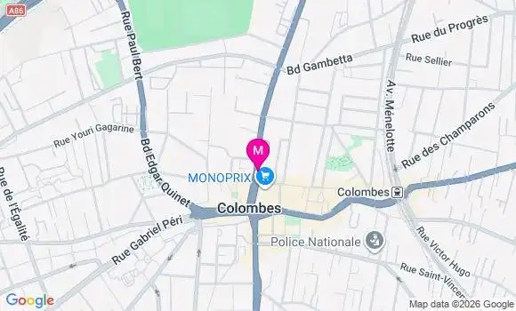 Localisation Centre de Santé Dentaire Colombes Valmy