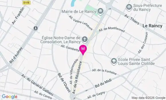 Localisation Centre de Santé Médical et Dentaire Sm le Raincy