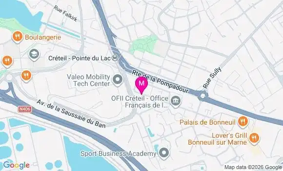Localisation Centre de Santé Creteil Pointe du Lac