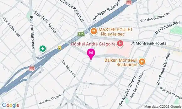 Localisation Centre de Santé Dentaire Montreuil Boissiere