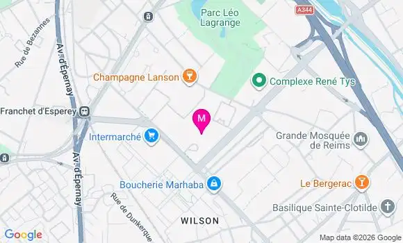 Localisation Résidence Wilson Chu Reims