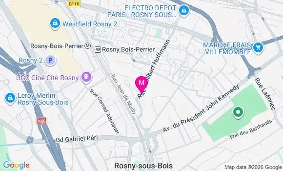 Localisation Centre de Santé Médico Dentaire Rosny sous Bois