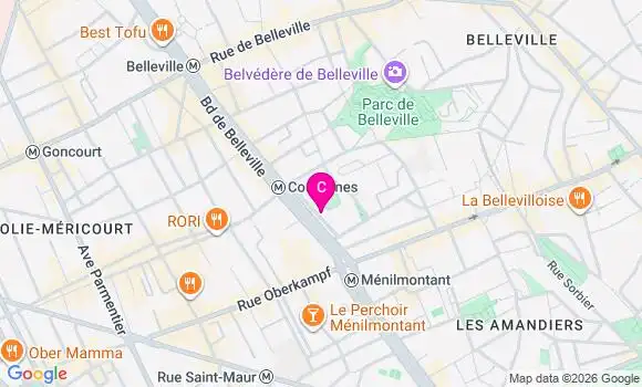 Localisation Centre de Santé Dentaire de Belleville