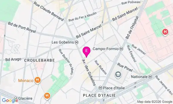 Localisation Ehpad Résidence Gobelins