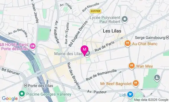 Localisation Centre de Santé Médico Dentaire les Lilas
