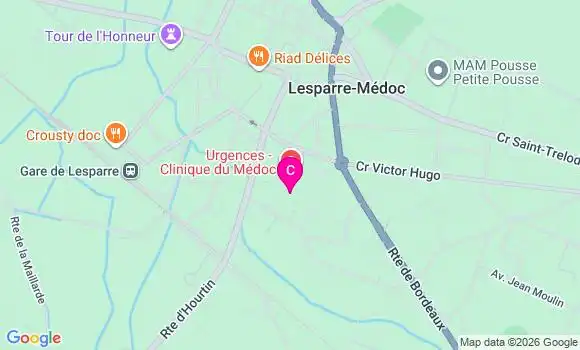 Localisation Centre de Santé de Lesparre