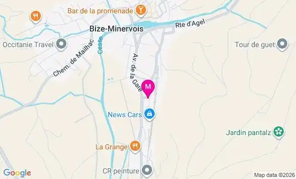 Localisation Centre de Santé de Ma Region a Bize Minervois