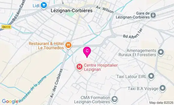 Localisation Centre de Santé de Lezignan Corbieres