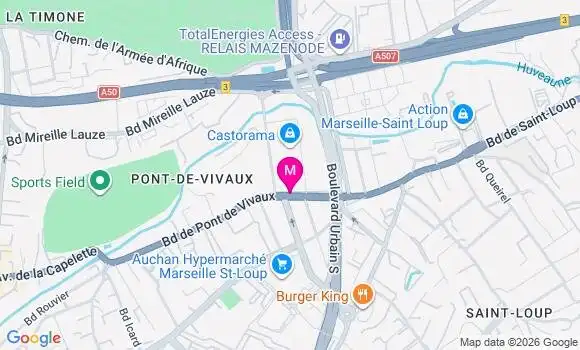 Localisation Centre de Santé Dentaire Pont de Vivaux