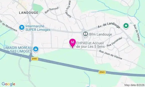 Localisation Ehpad Les 5 Sens