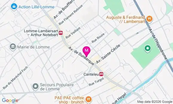 Localisation Centre de Santé Dentaire Lomme Lambersart