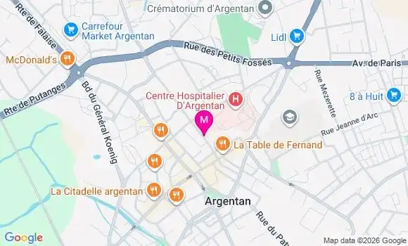 Localisation Centre de Soins Polyvalent Argentan