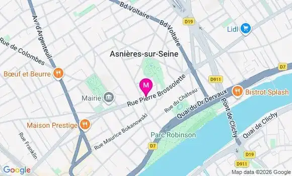 Localisation Centre de Santé Médical Dentaire Asnieres Mairie