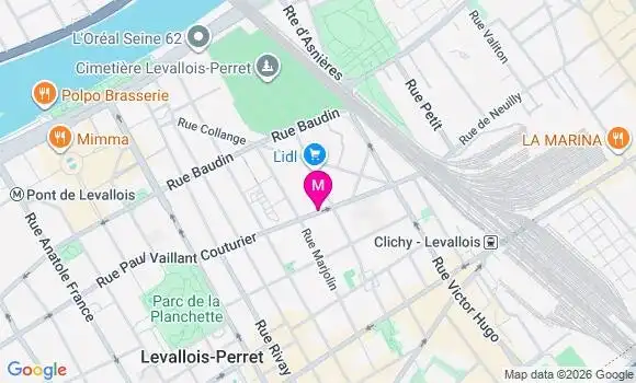 Localisation Ehpad Résidence le Jardin de Levallois
