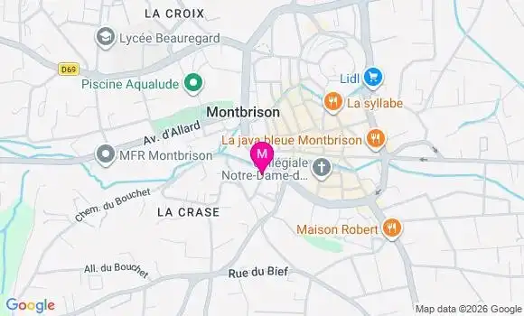 Localisation Centre de Santé de Montbrison