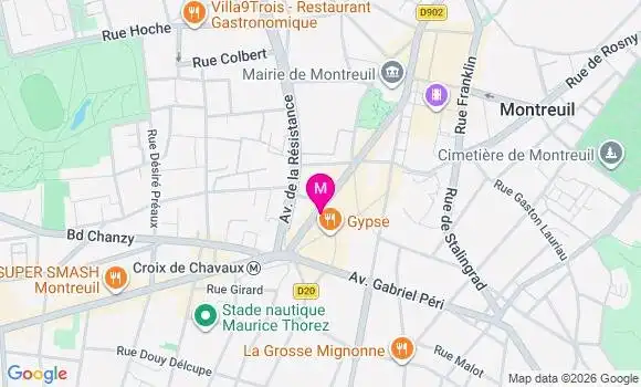 Localisation Centre de Santé Médico Dentaire Montreuil Rouget