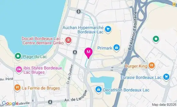 Localisation Centre de Santé Dentaire Bordeaux Lac