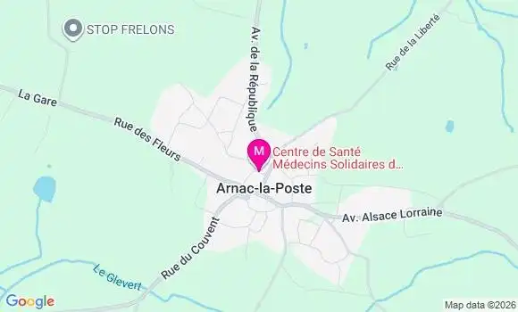 Localisation Centre de Santé Medecins Solidaires Arnac la Poste