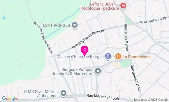 Localisation Centre de Santé Municipal de Riorges