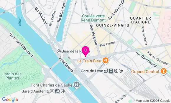 Localisation Centre de Santé Dentaire de la Gare de Lyon