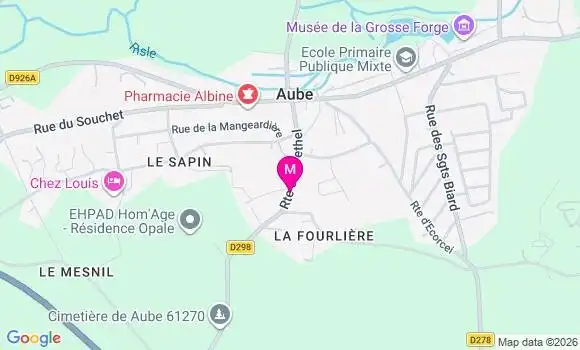 Localisation Ehpad Résidence Opale Aube