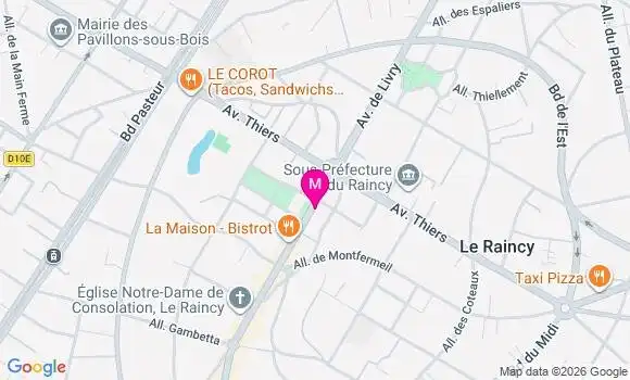 Localisation Centre de Santé le Raincy