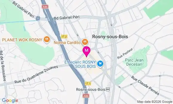 Localisation Centre de Santé Dentaire de Rosny sous Bois