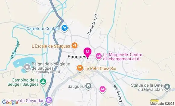 Localisation Centre de Santé de Saugues