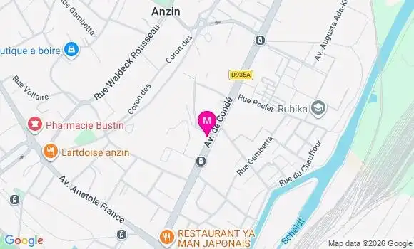 Localisation Centre Santé Spécialités Filieris Anzin