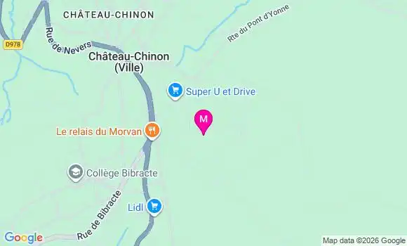 Localisation Ehpad du Centre Hospitalier de Chateau Chinon