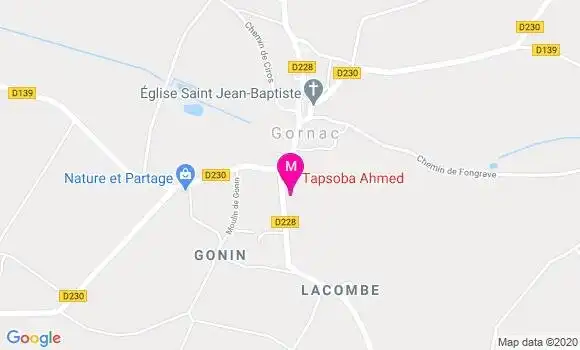 Localisation Dr Ahmed Tapsoba