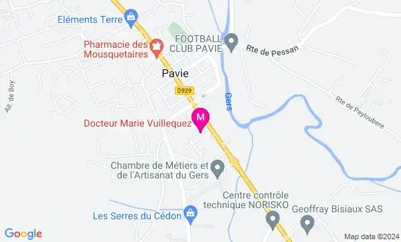 Localisation Dr Sarah Joulie