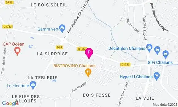 Localisation Elisabeth Delaunay Dugast